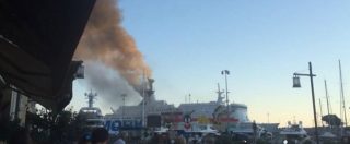 Copertina di Nizza, paura a bordo del traghetto Moby Lines. Fiamme in sala macchine: un marinaio ferito