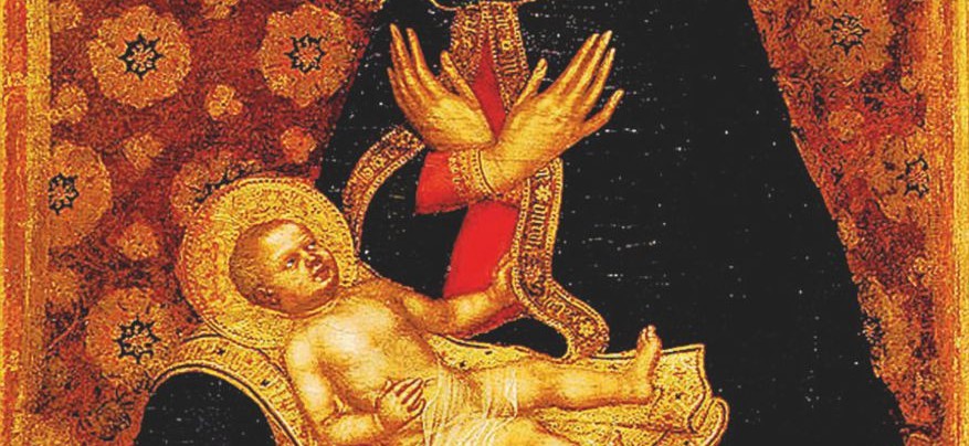 Dettagli - 1420-23, La madonna dell’Umiltà di Gentile da Fabriano Quando nell’aureola della Madonna c’era scritto “Allah”
