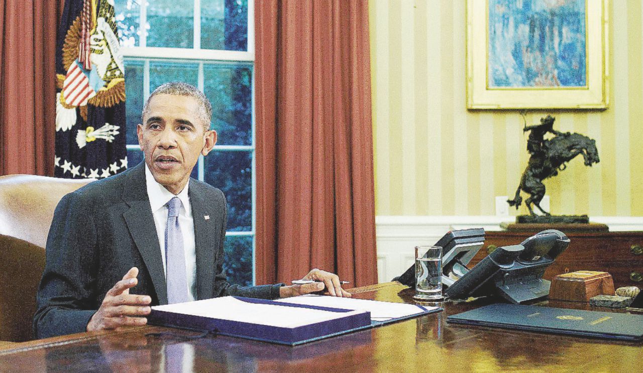 Anatra zoppa - Definizione dei presidenti Usa negli ultimi 6 mesi di mandato: qui Barack Obama nello studio ovale - Ansa E Mr. Barack si schiera un’altra volta per la stabilità in Europa: costi quel che costi