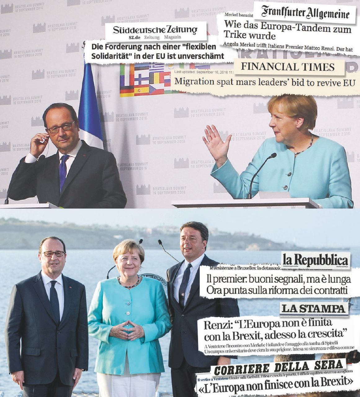 Differenze - I titoli scettici dei giornali stranieri e quelli italiani dopo Ventotene “Se l’Ue vuole l’austerità portiamo il deficit al 3%”