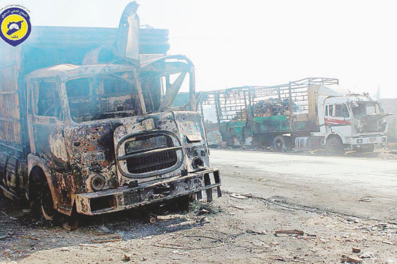I camion con gli aiuti umanitari distrutti Reporter per caso, ultime cronache da Aleppo