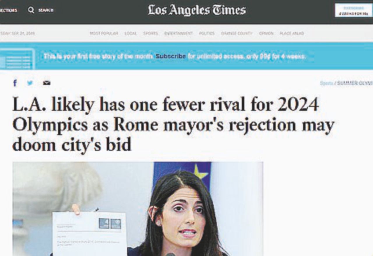 Il quotidiano esulta: “Una rivale in meno per Los Angeles” Il quotidiano esulta: “Una rivale in meno per Los Angeles”