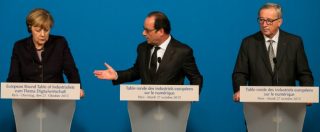Copertina di Ue, vertice mercoledì a Berlino Juncker-Merkel-Hollande: Renzi non è invitato