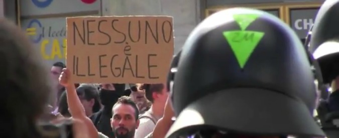 Copertina di Chiasso (Svizzera), manifestazione No Border alla vigilia dello sgombero della stazione di Como