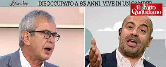 Copertina di Jobs act, lite Testa – Paragone. “Sei uno straccione”. “Straccione tu e voltagabbana, non fare il fighetto”