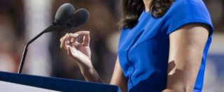 Copertina di Michelle Obama, il discorso “da manuale” nel New Hampshire: “Il mondo ha bisogno d’amore, e della first lady”