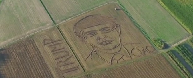 Copertina di Col trattore a disegnare, in campagna andiamo a comandare: “Ciao Trump”