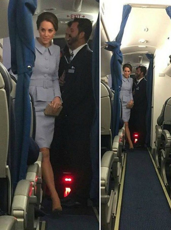 Kate Middleton vola da sola un aereo di linea, i passeggeri stupiti postano le foto sui social