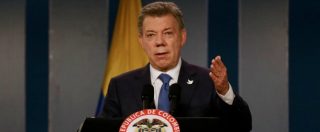 Copertina di Premio Nobel per la Pace 2016 assegnato al presidente della Colombia Juan Manuel Santos