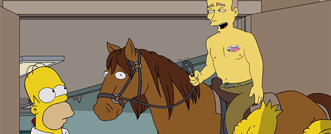 Copertina di Elezioni Usa, i Simpson irrompono nella campagna elettorale: Putin convince Homer a votare Trump