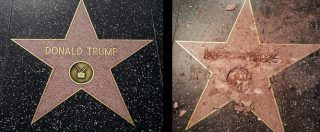 Copertina di Trump, vandalizzata la sua targa sulla “Walk of Fame” di Hollywood