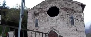 Copertina di Terremoto Marche, crollata la chiesa di Ussita. Le prime immagini dopo l’alba