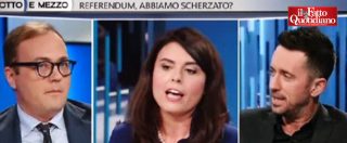 Copertina di Referendum, Bonafè (Pd) vs Scanzi: “Lei è d’accordo con me? E’ una notizia”. “Non farà un figurone davanti a Renzi e Boschi”