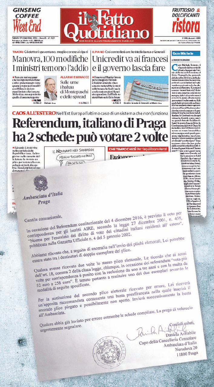 Aveva ricevuto due schede, l’Ambasciata lo striglia pure Aveva ricevuto due schede, l’Ambasciata lo striglia pure