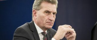 Copertina di Ue, Oettinger si scusa per dichiarazioni “irrispettose”. Aveva offeso la Vallonia, gay, associazioni femminili e cinesi