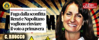 Copertina di Referendum, Ruocco (M5s): “Renzi vuole rinviarlo. Accordo tra lui e Berlusconi? Patto del Nazareno non è mai finito”