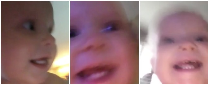 Copertina di Che tenera canaglia! Bebè ruba il telefono alla mamma e scappa, la ripresa della fotocamera è tutta da ridere