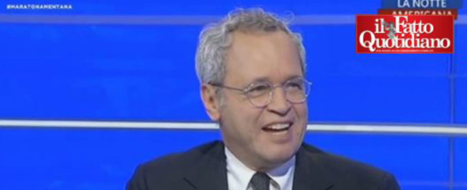 Copertina di Trump, Mentana e Megan Fox. Gaffe del direttore maratoneta, che paga la stanchezza