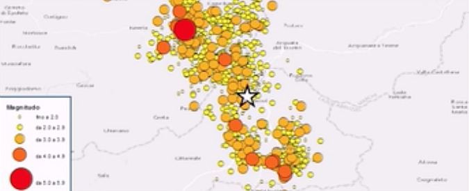 Copertina di Terremoto, una settimana di scosse in 90 secondi. La sequenza è impressionante: 3000 terremoti