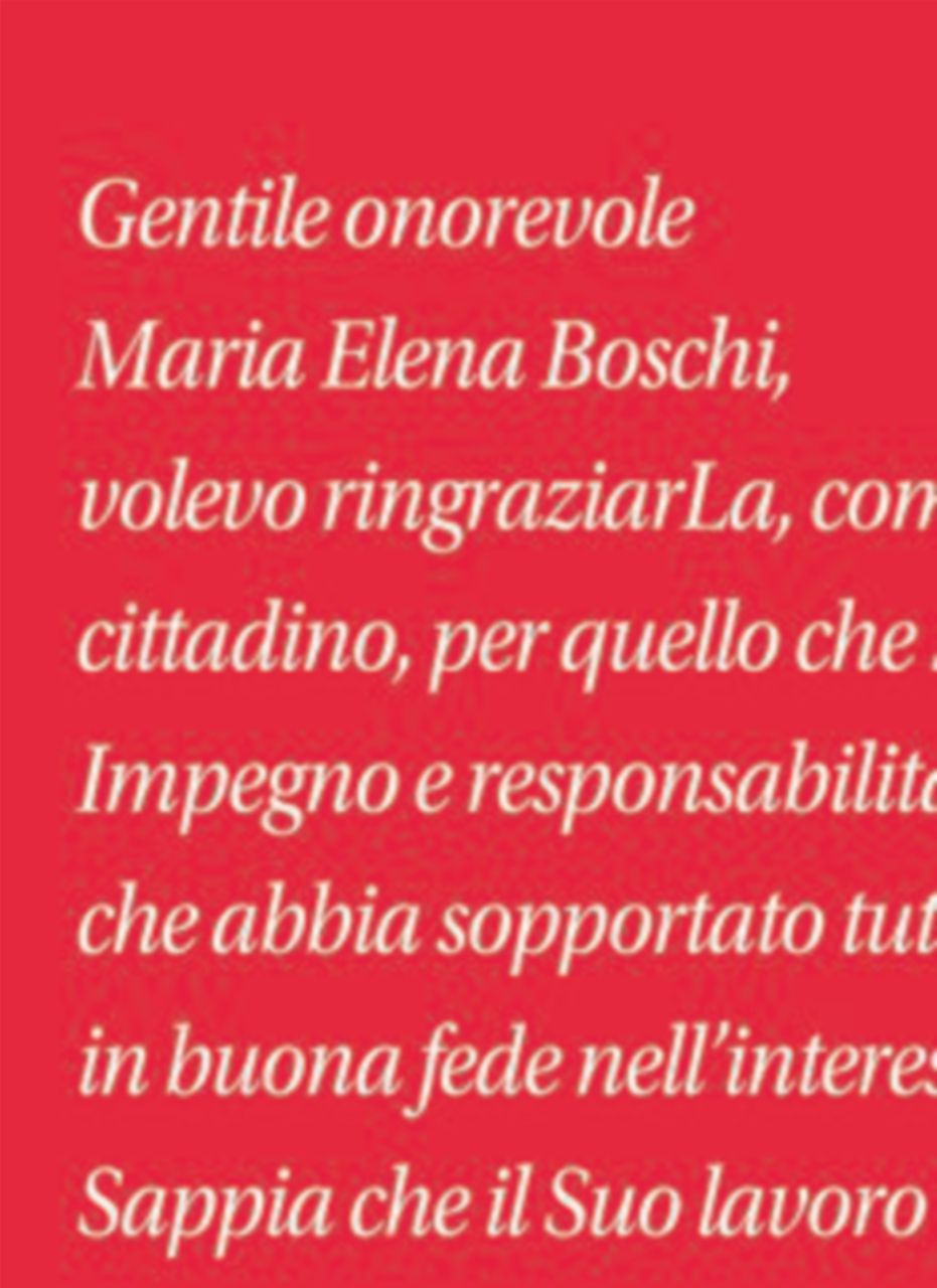 Cara Maria Elena, Mr “G.” ti ringrazia Cara Maria Elena, Mr “G.” ti ringrazia