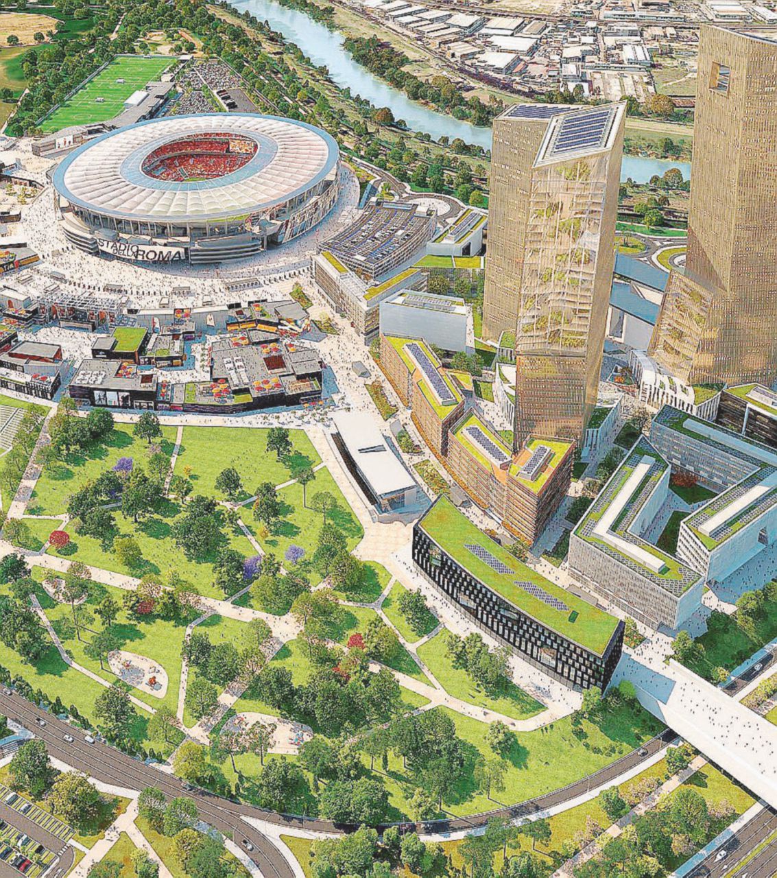 Il progetto - Come sarà lo stadio dell’As Roma a Tor di Valle - Ansa Roma, così lo stadio divide i Cinque Stelle e Berdini