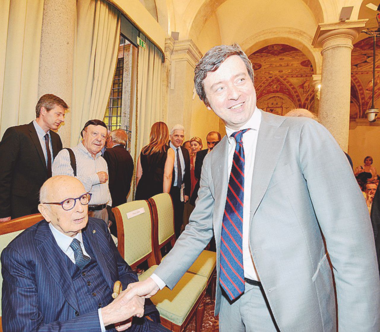 Giorgio Napolitano e Andrea Orlando - U. Pizzi Re Giorgio investe il Guardasigilli, il prediletto Orlando
