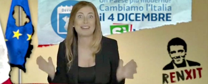 Copertina di Maria Elena Boschi (ex ministra della ex riforma) ospite di Maria Annunziata al Tg Porco