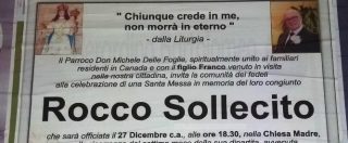 Copertina di Il parroco omaggia con una messa il boss ucciso in Canada. Manifesti a Grumo Appula: ‘Spiritualmente unito ai familiari’