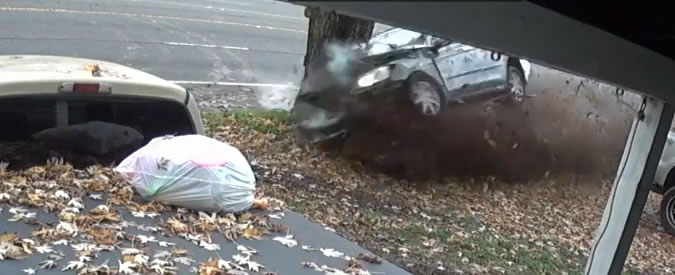 Copertina di Si addormenta al volante e finisce con l’auto contro un albero. Lo schianto è pauroso