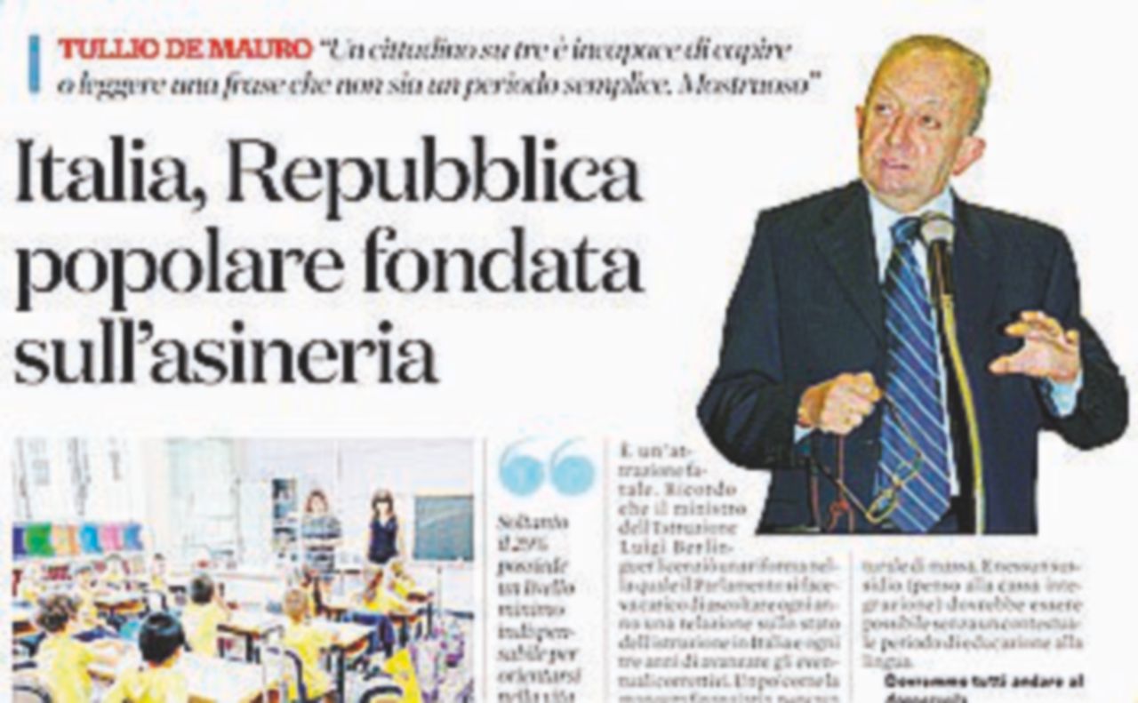 Copertina di La sua ultima intervista: “La Repubblica dell’asineria”