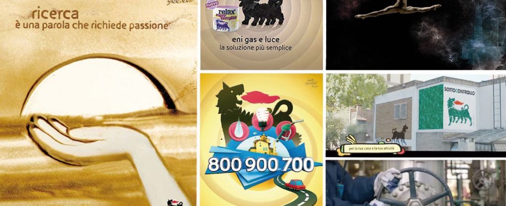 Le immagini delle ultime (e costose) campagne pubblicitarie di Eni andate su carta, in tv e in radio 41,7 milioni a giornali e tv per difendere la propria immagine