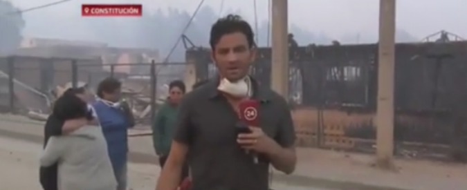Copertina di Cile, reporter al cameraman: “Il dolore non si inquadra”. E la rete apprezza il nobile gesto