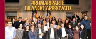 Copertina di Roma, l’esultanza di consiglieri e assessori per il bilancio di previsione. Raggi: “#RomaRiparte”