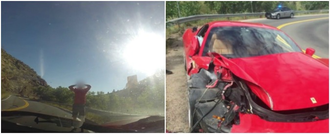 Copertina di Non riesce a domare i suoi cavalli e va a sbattere con la Ferrari appena noleggiata