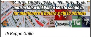 Grillo: “Giornali e tg fabbricatori di notizie false”. Mentana: “Ne risponderà in tribunale”