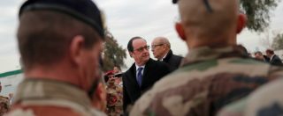 Copertina di Baghdad, tre attentati e almeno 70 morti nel giorno della visita di Hollande. Isis rivendica