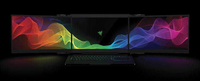 Razer Project Valerie, al CES2017 il notebook con 3 monitor 4K - Il