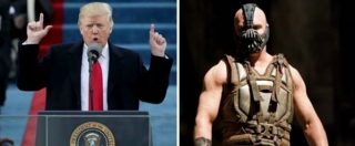 Copertina di Inauguration Day, la rete smaschera Donald Trump: nel discorso ha copiato Bane, il cattivo di Batman