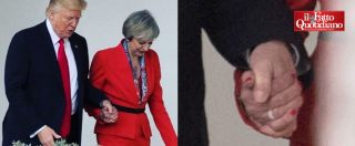 Copertina di Usa, Donald Trump e Theresa May si tengono la mano. E il video diventa virale