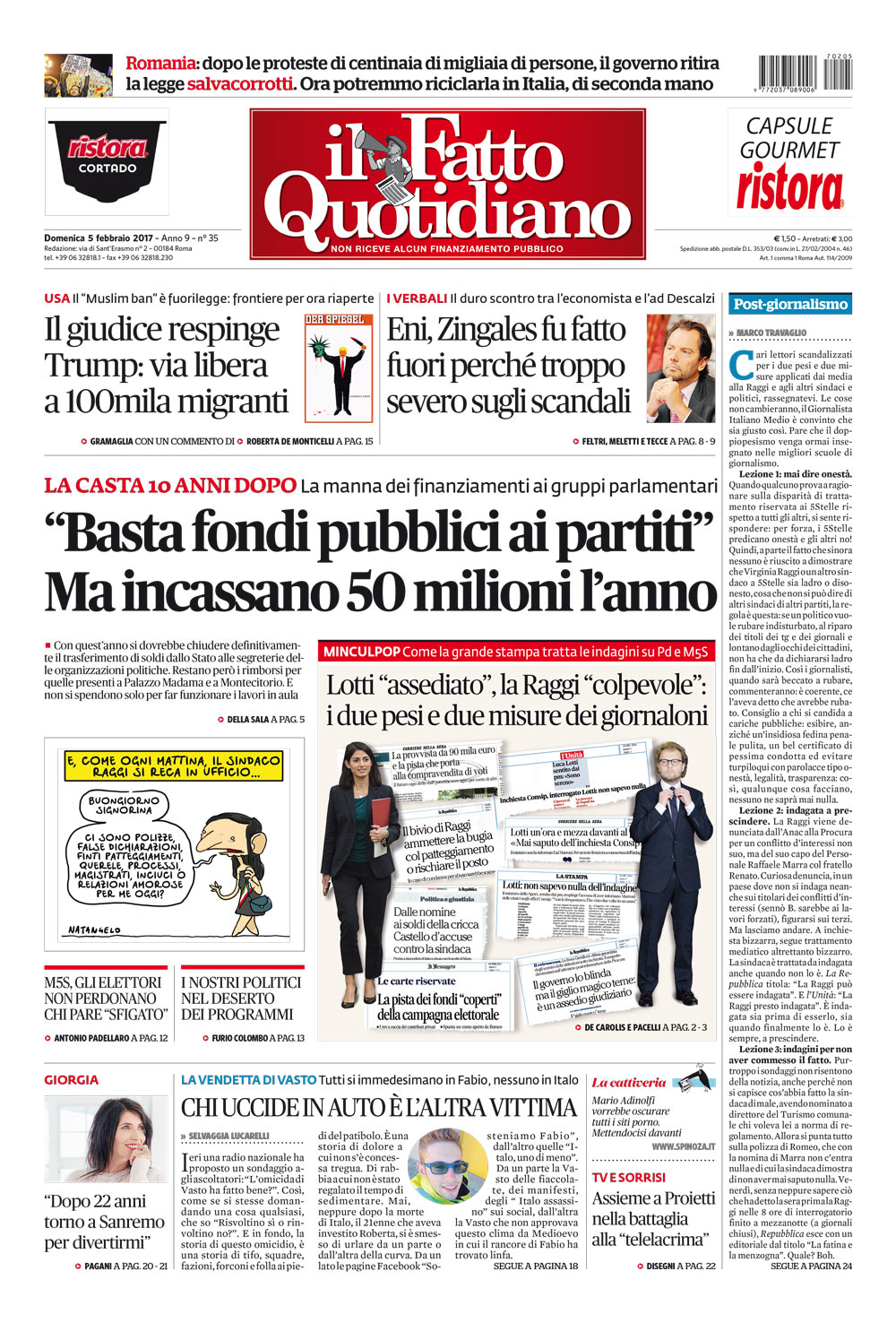 “Basta fondi pubblici ai partiti” Ma incassano 50 milioni l’anno