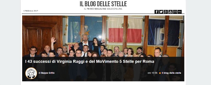 Raggi, Grillo cambia strategia: “Ecco i 43 successi della giunta M5S a Roma”