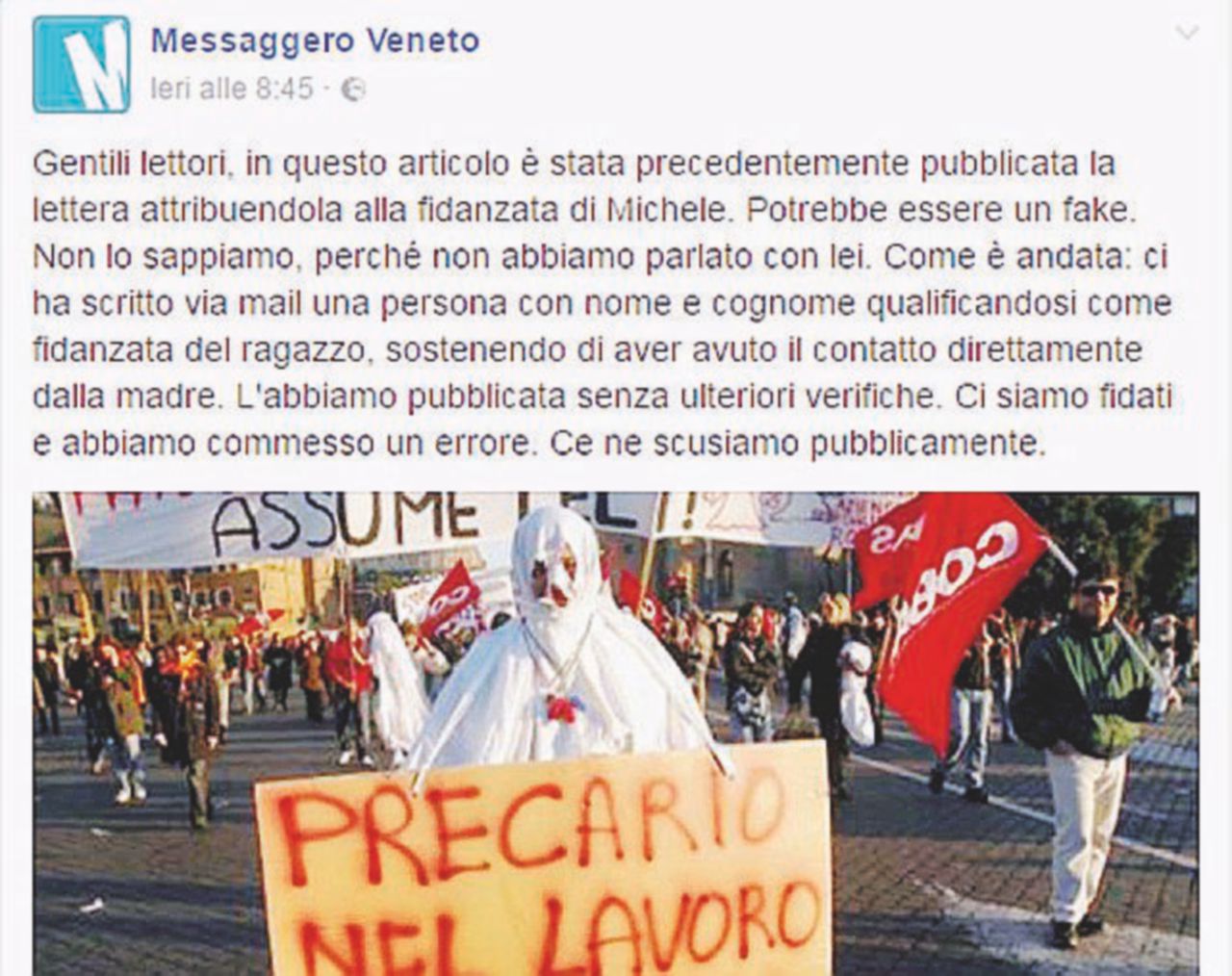 Copertina di Il mistero della lettera del suicida Michele