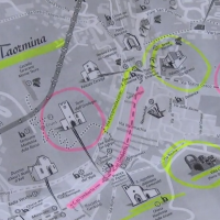 La mappa del centro storico di Taormina