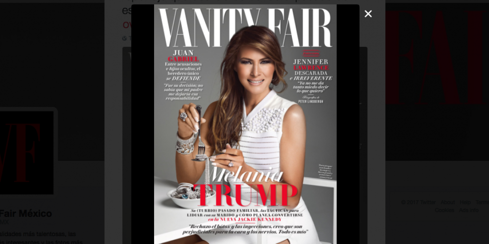 La copertina di Vanity Fair Messico: Melania Trump definita ‘la nuova Jackie Kennedy’