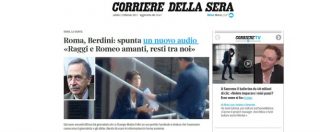 Copertina di Raggi-Romeo, il Corriere della Sera sbaglia il titolo e pubblica una notizia vecchia: poi fa retromarcia
