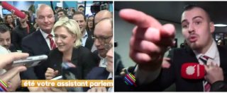 Copertina di Francia, niente domande imbarazzanti per Marine Le Pen. Giornalista allontanato e malmenato dai gorilla