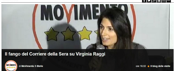 Virginia Raggi, il blog di Beppe Grillo contro il Corriere: “Ricostruzioni fantasiose sul caso polizza”