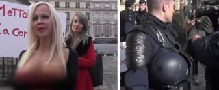 Copertina di “Mi spoglio per la trasparenza in Francia”. Candidata del Partito del piacere scambiata per una Femen: arrestata
