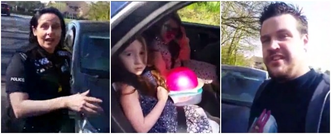 Copertina di La poliziotta zelante se la prende con due sorelline: niente regalo per la nonna. Il padre reagisce così