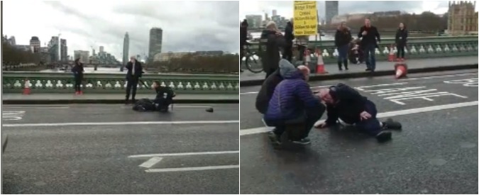 Copertina di Attentato Londra, uomo armato di coltello tenta di irrompere al Parlamento. Feriti sul ponte di Westminster